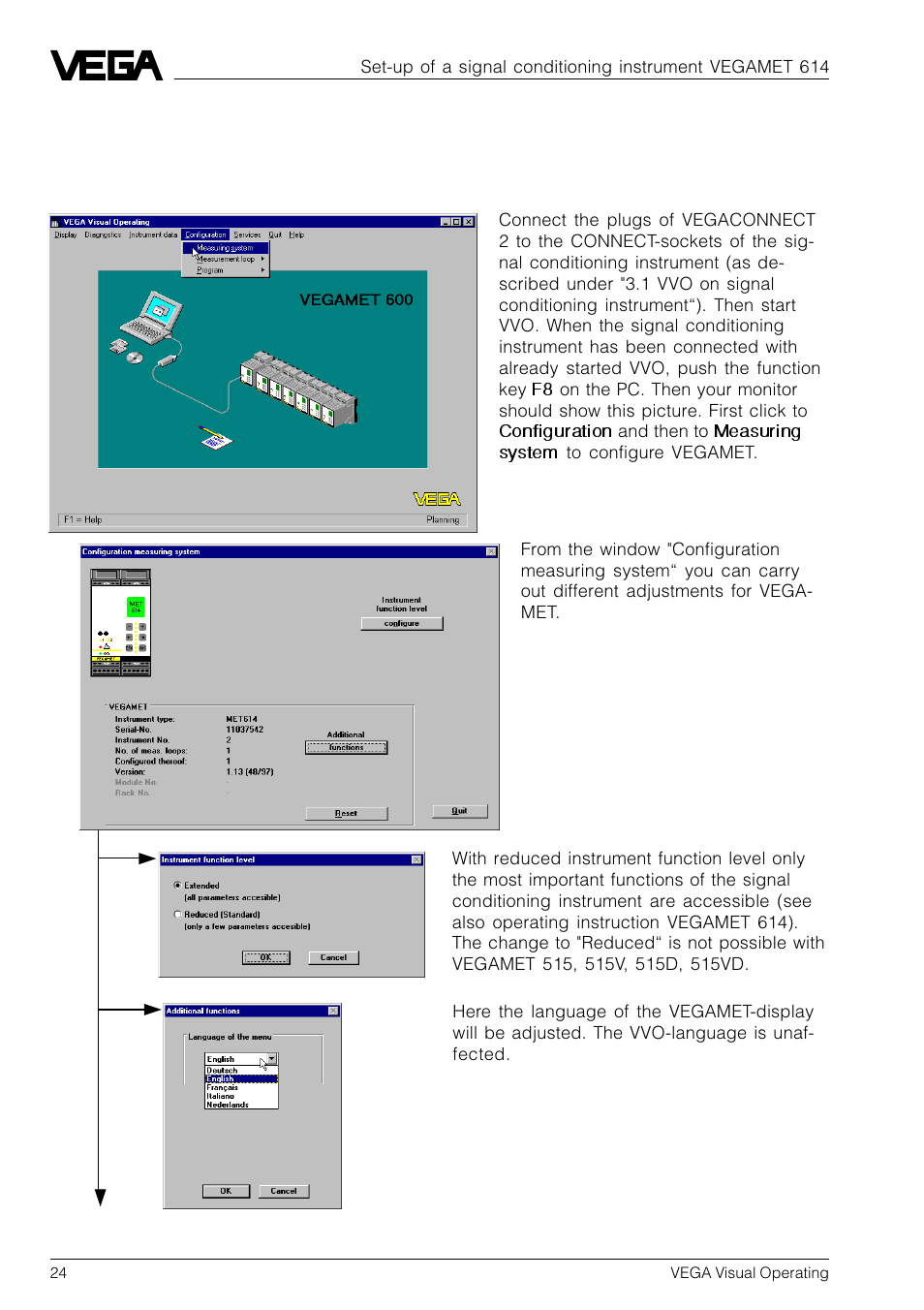 1 configuration measuring system | VEGA VVO VEGA Visual Operating User Manual | Page 24 / 64