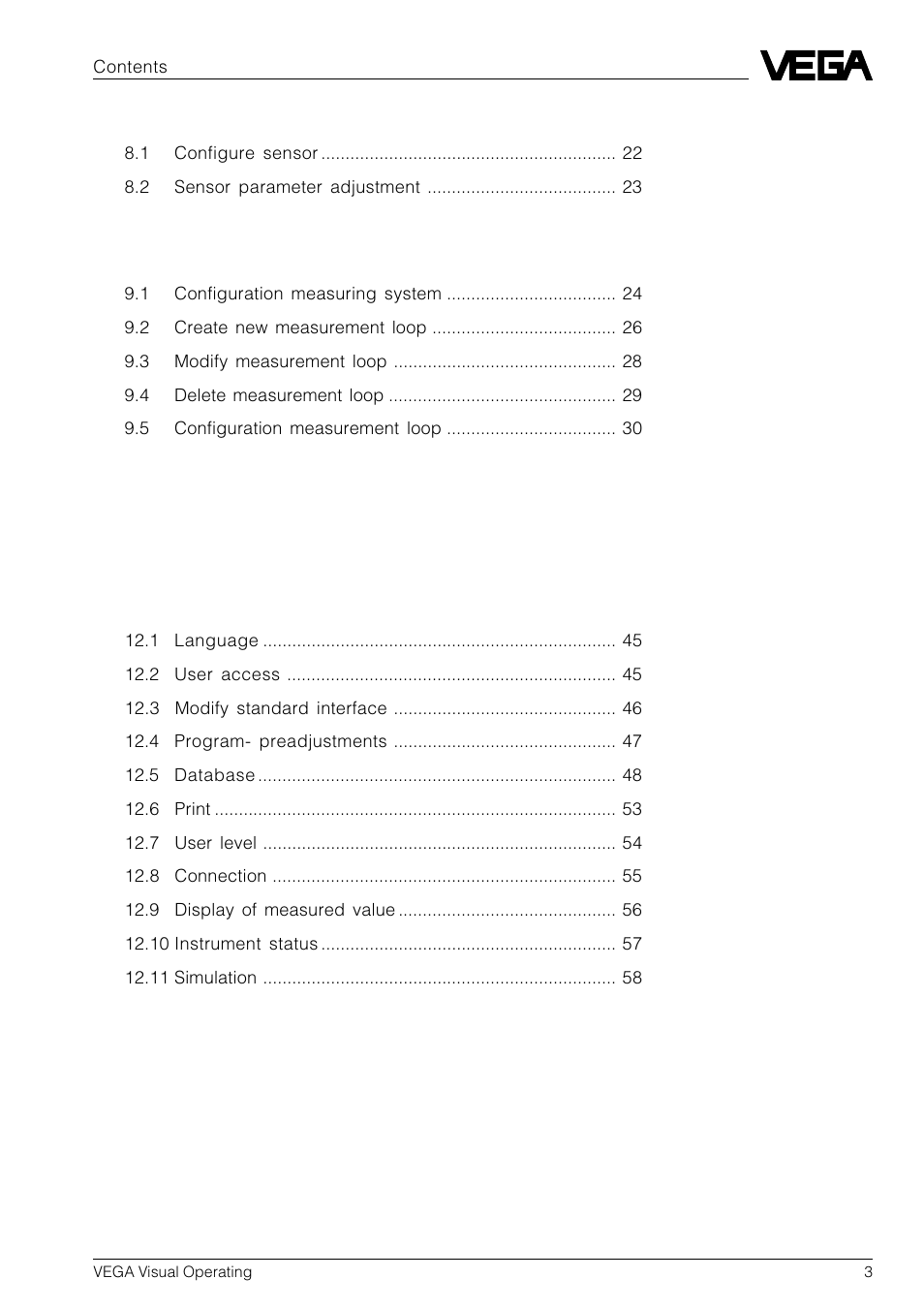 VEGA VVO VEGA Visual Operating User Manual | Page 3 / 64