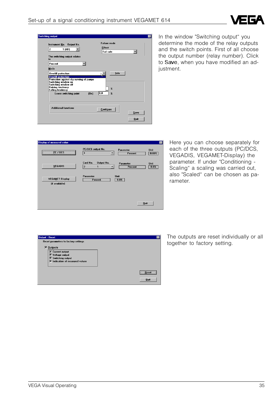 VEGA VVO VEGA Visual Operating User Manual | Page 35 / 64