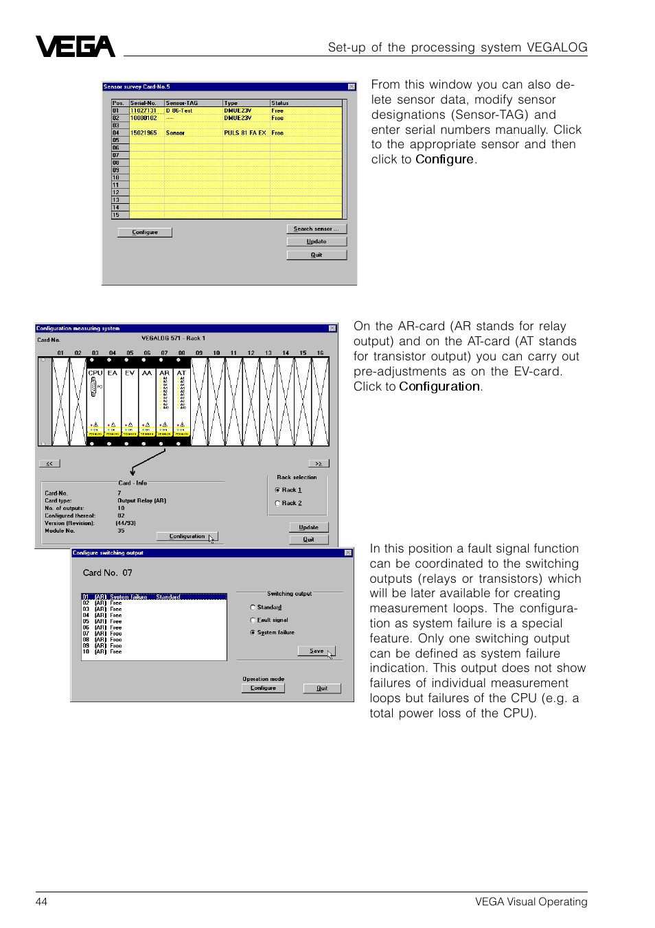 VEGA VVO VEGA Visual Operating User Manual | Page 44 / 64