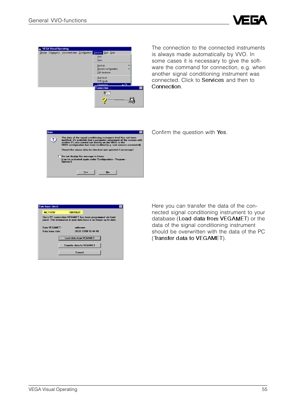 8 connection | VEGA VVO VEGA Visual Operating User Manual | Page 55 / 64