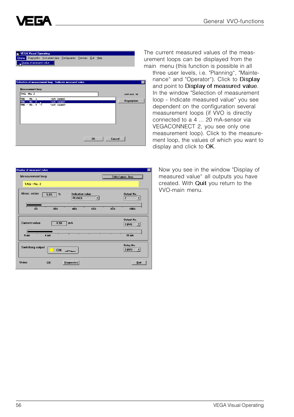 9 display of measured value | VEGA VVO VEGA Visual Operating User Manual | Page 56 / 64