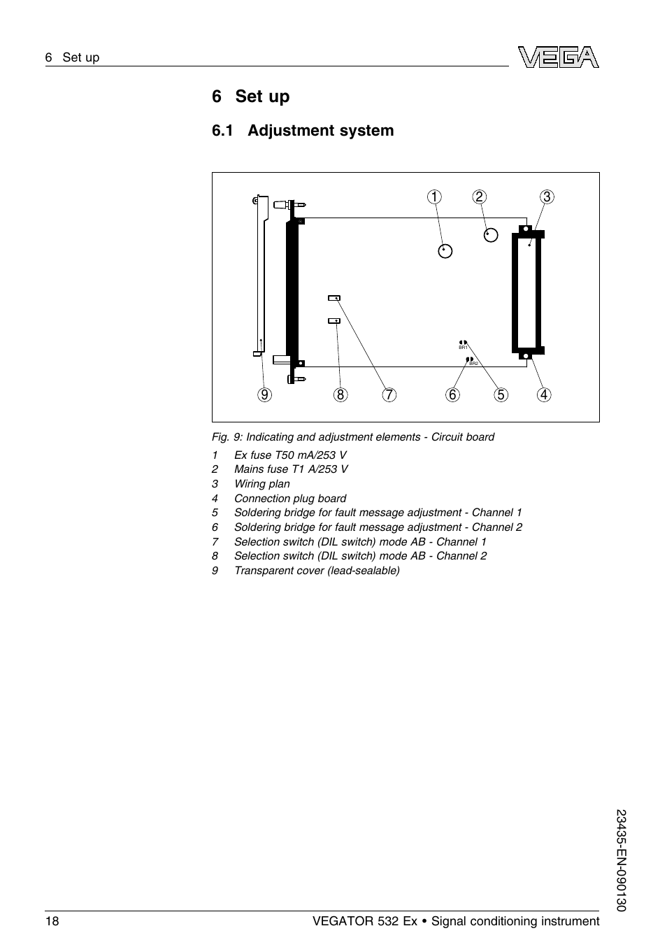 6 set up, 1 adjustment system, 6set up | VEGA VEGATOR 532 Ex User Manual | Page 18 / 32