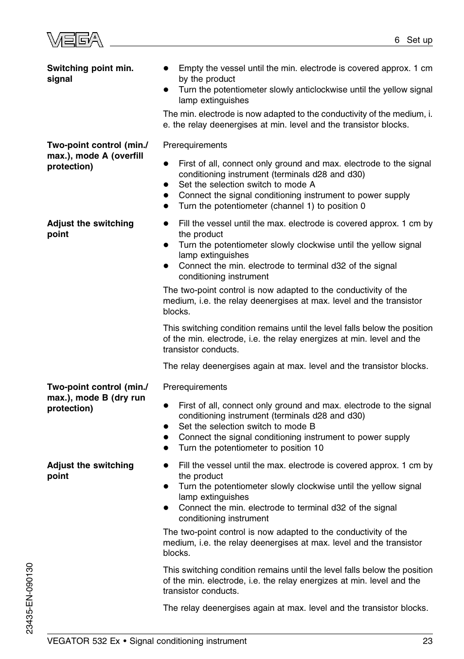 VEGA VEGATOR 532 Ex User Manual | Page 23 / 32