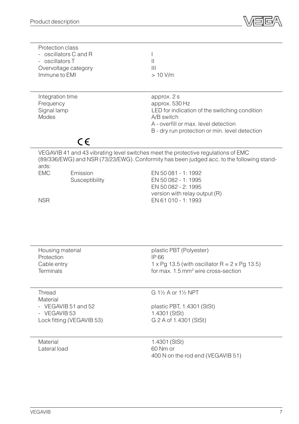 VEGA VEGAVIB 31-53 User Manual | Page 7 / 20