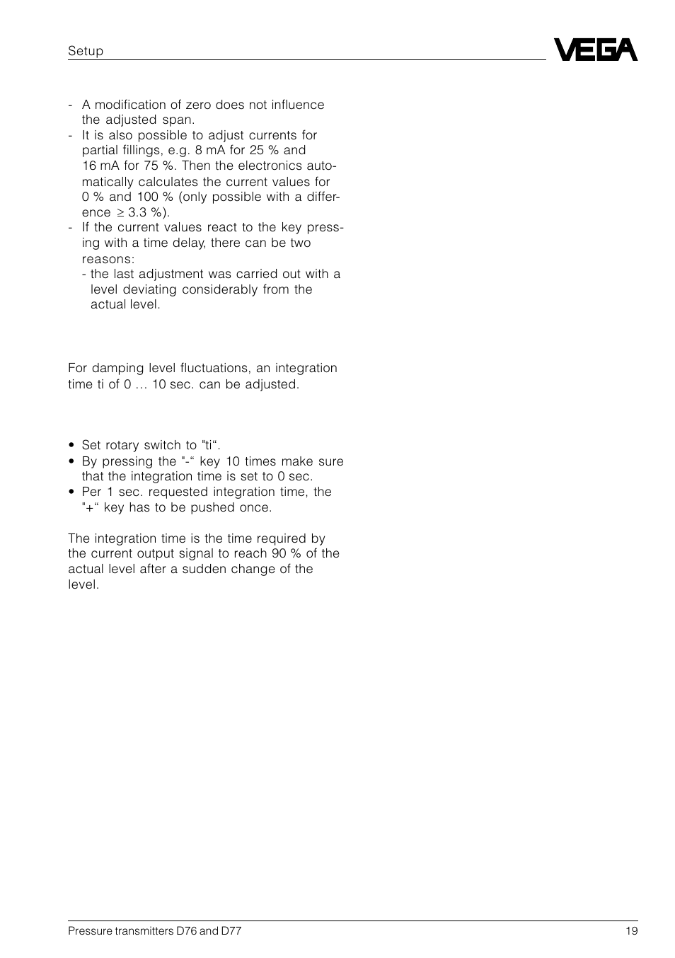 VEGA D77 Hydrostatic pressure transmitters User Manual | Page 19 / 24