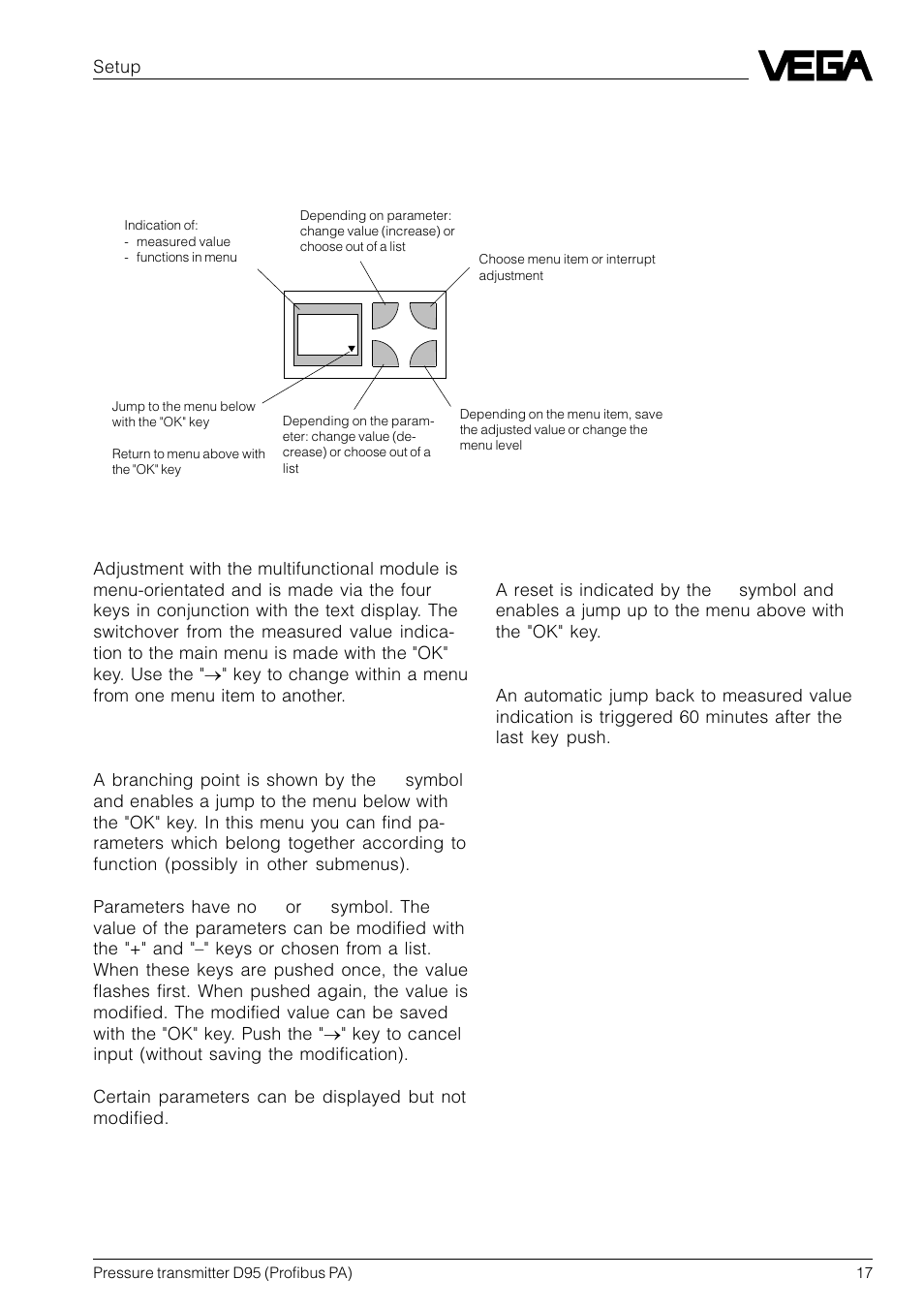Adjustment elements | VEGA D95 Profibus PA User Manual | Page 17 / 36