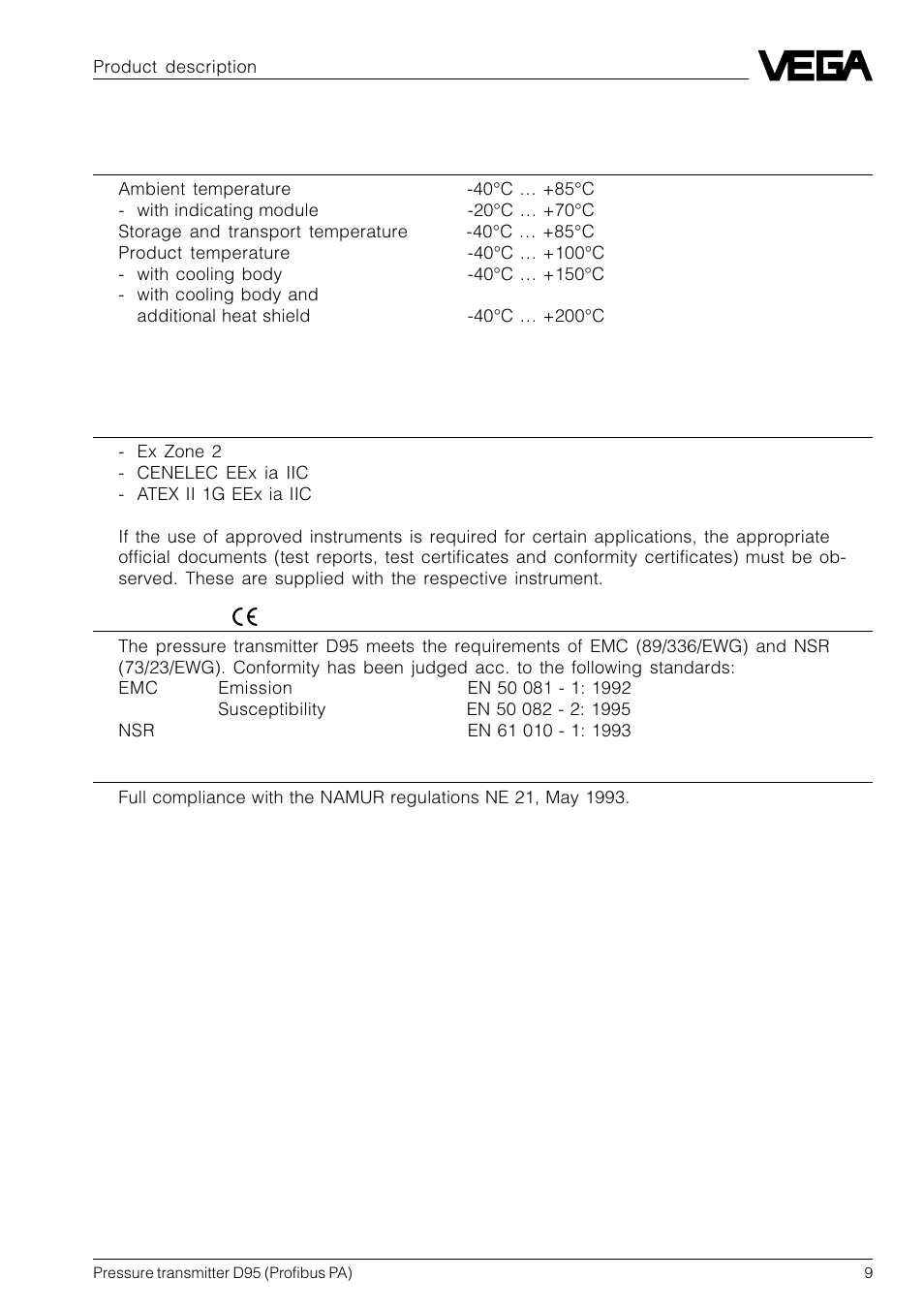 4 approvals and certificates | VEGA D95 Profibus PA User Manual | Page 9 / 36