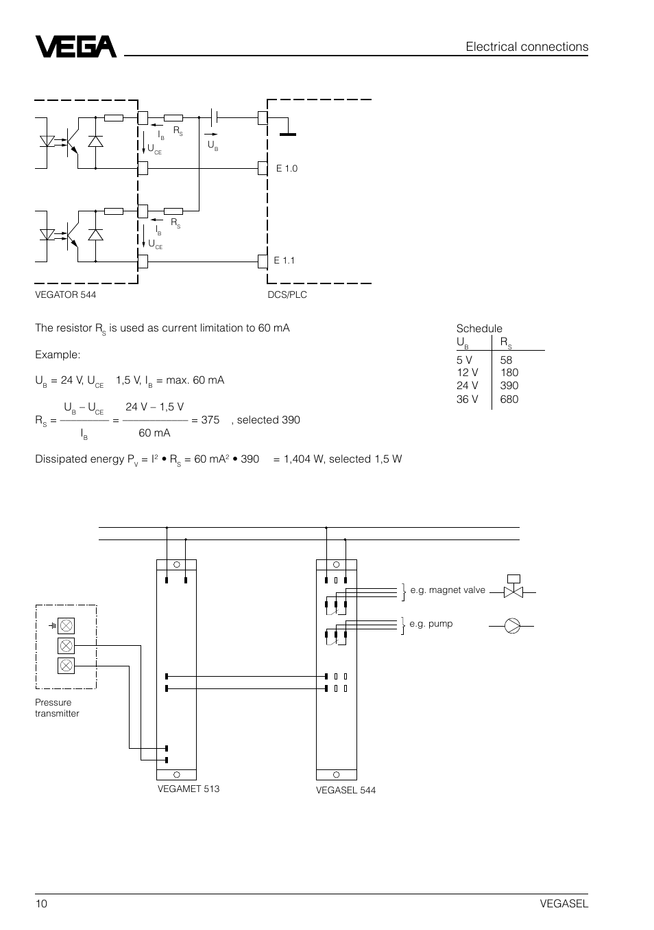 Example of a measuring system with vegasel 544 | VEGA VEGASEL 543, 544, 545, 546, 547 User Manual | Page 10 / 16