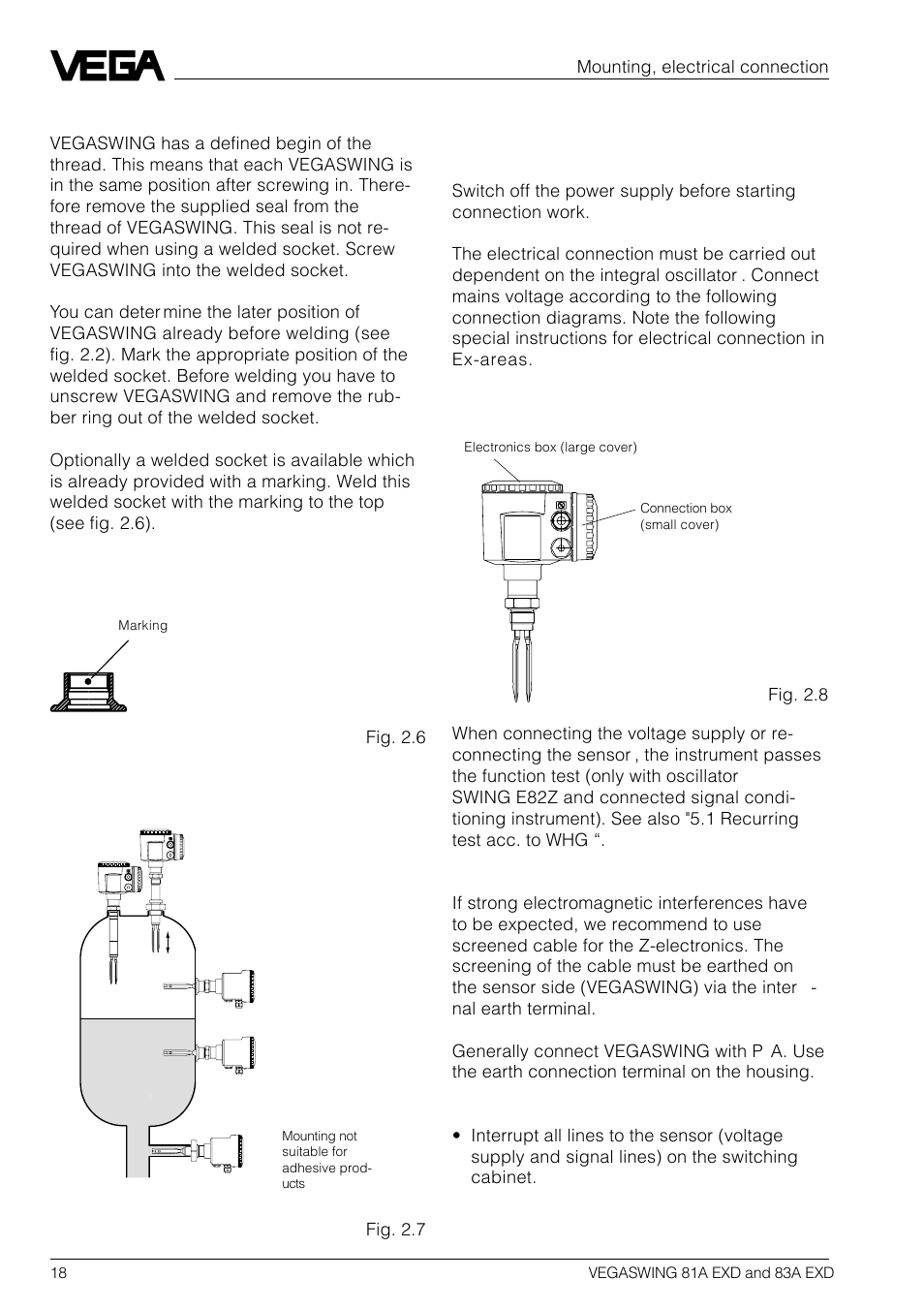 3 electrical connection | VEGA VEGASWING 83A EXD User Manual | Page 18 / 28