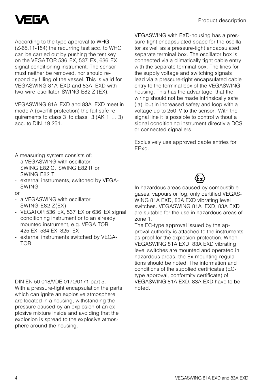 2 approvals | VEGA VEGASWING 83A EXD User Manual | Page 4 / 28