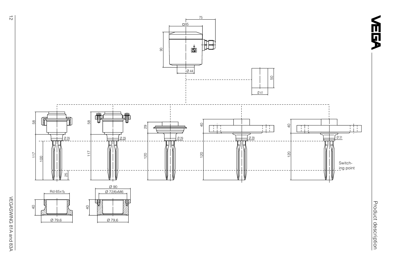 Vegaswing 81a ex, Product description | VEGA VEGASWING 83A User Manual | Page 12 / 32