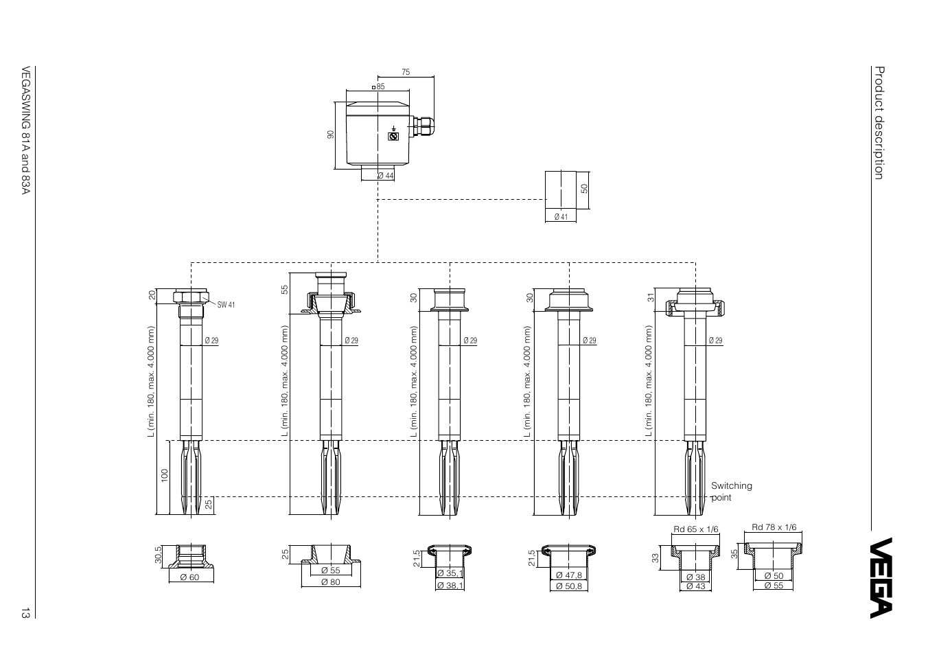 Vegaswing 83a ex, Product description | VEGA VEGASWING 83A User Manual | Page 13 / 32