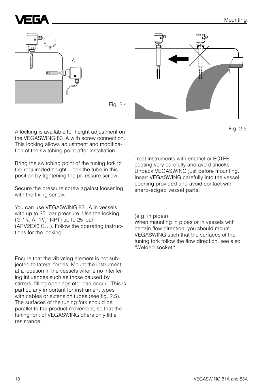 VEGA VEGASWING 83A User Manual | Page 18 / 32