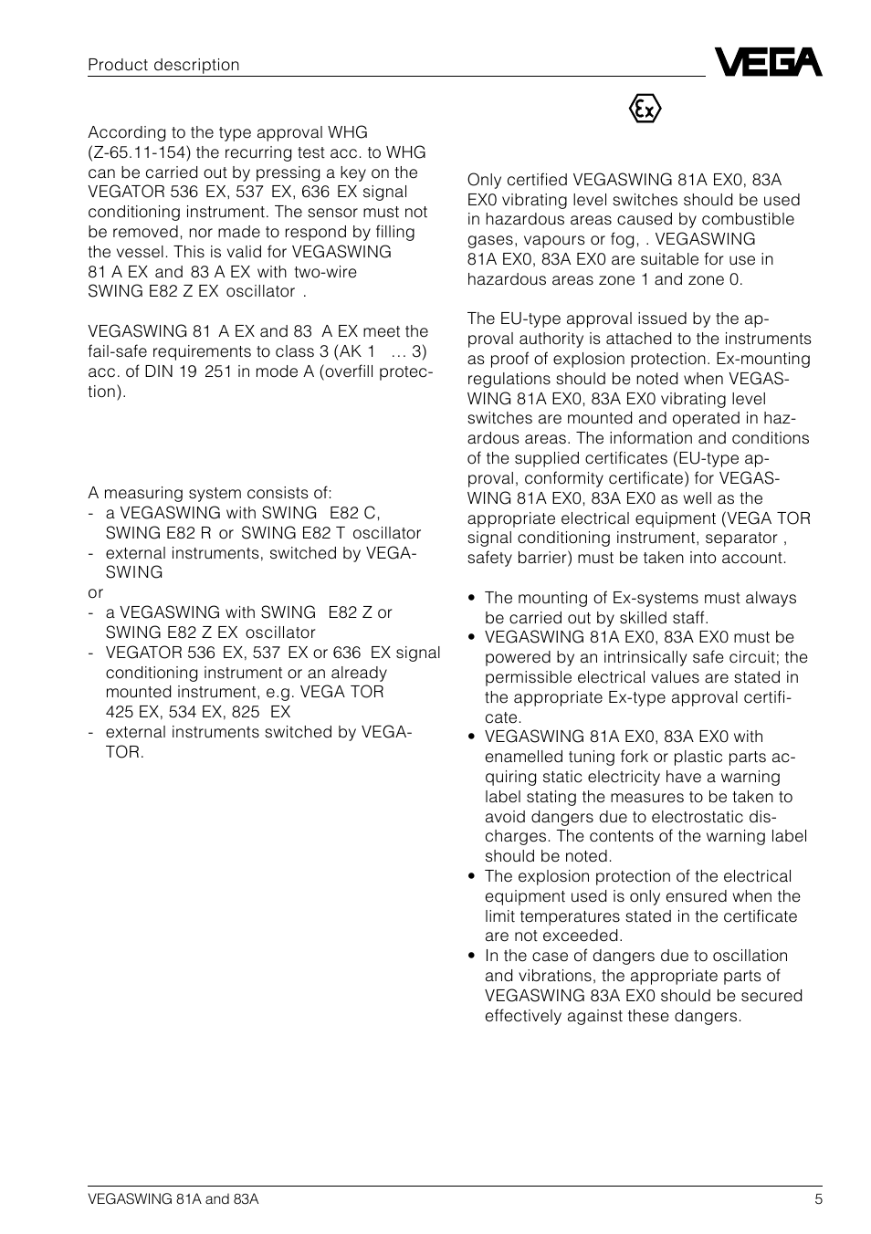 2 approvals | VEGA VEGASWING 83A User Manual | Page 5 / 32