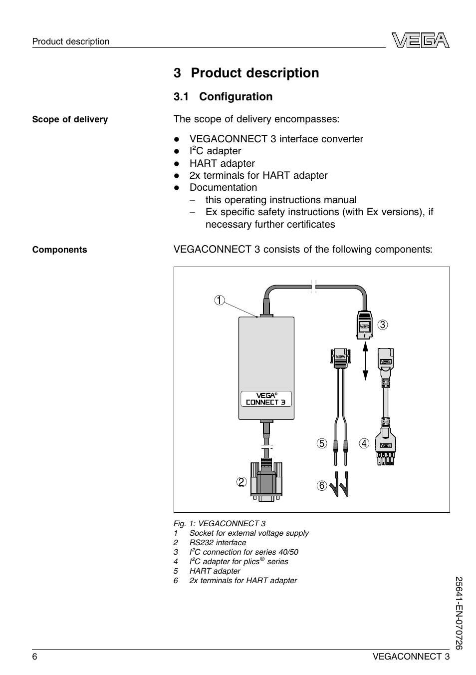 3 product description, 1 configuration, 1 conﬁguration | VEGA VEGACONNECT 3 User Manual | Page 6 / 24
