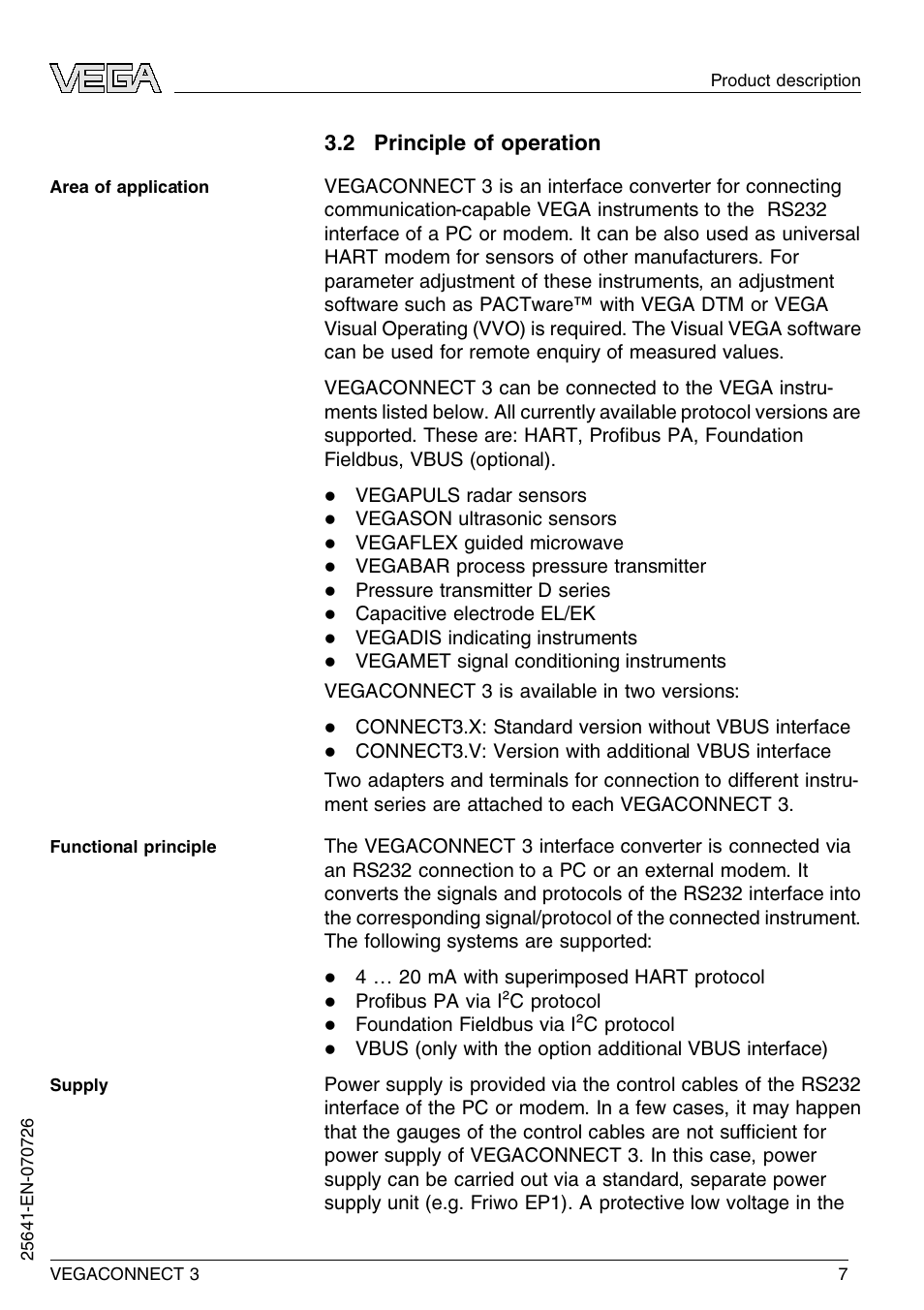 2 principle of operation | VEGA VEGACONNECT 3 User Manual | Page 7 / 24