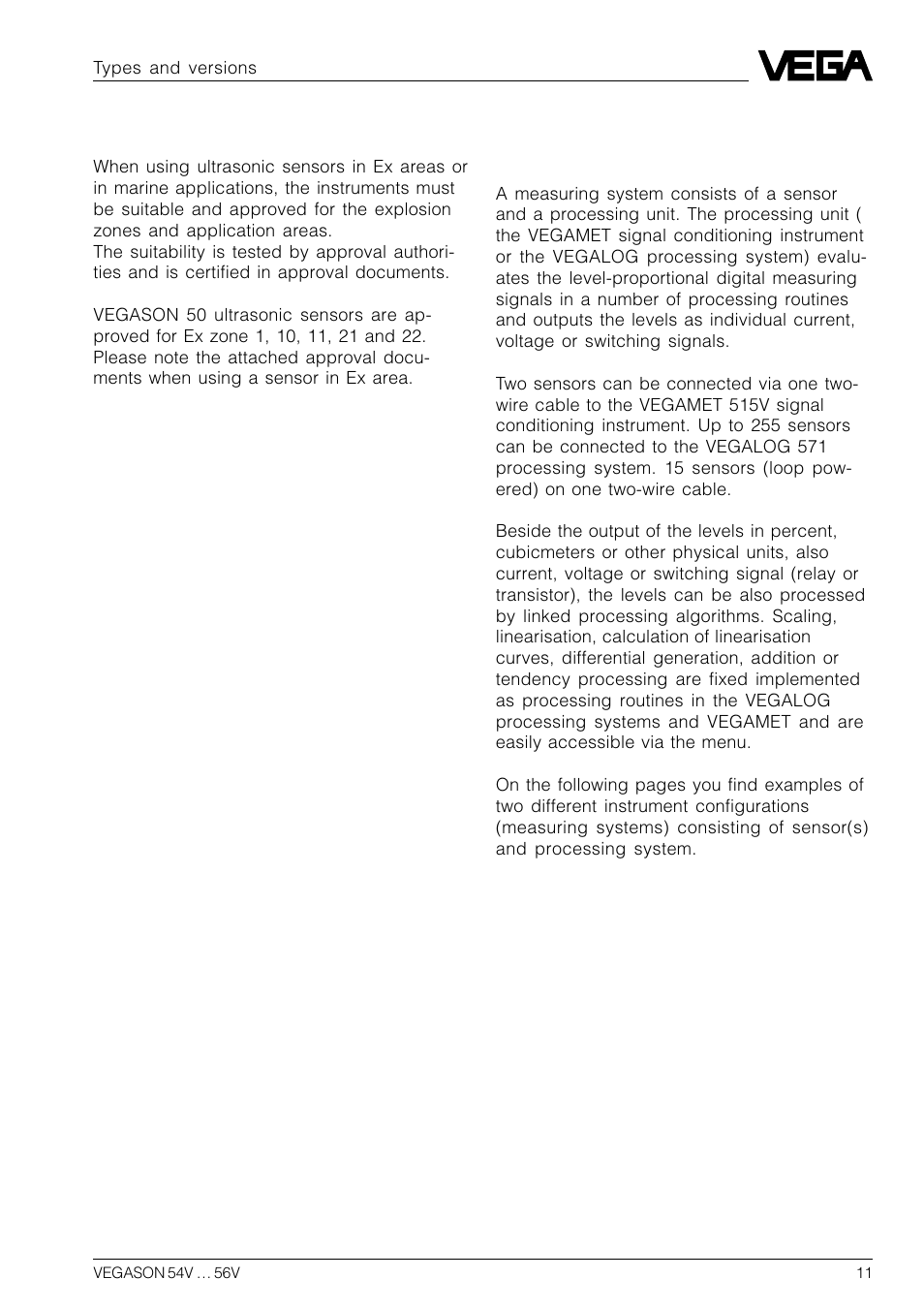 3 approvals, 4 configuration of measuring systems | VEGA VEGASON 54V…56V User Manual | Page 11 / 92