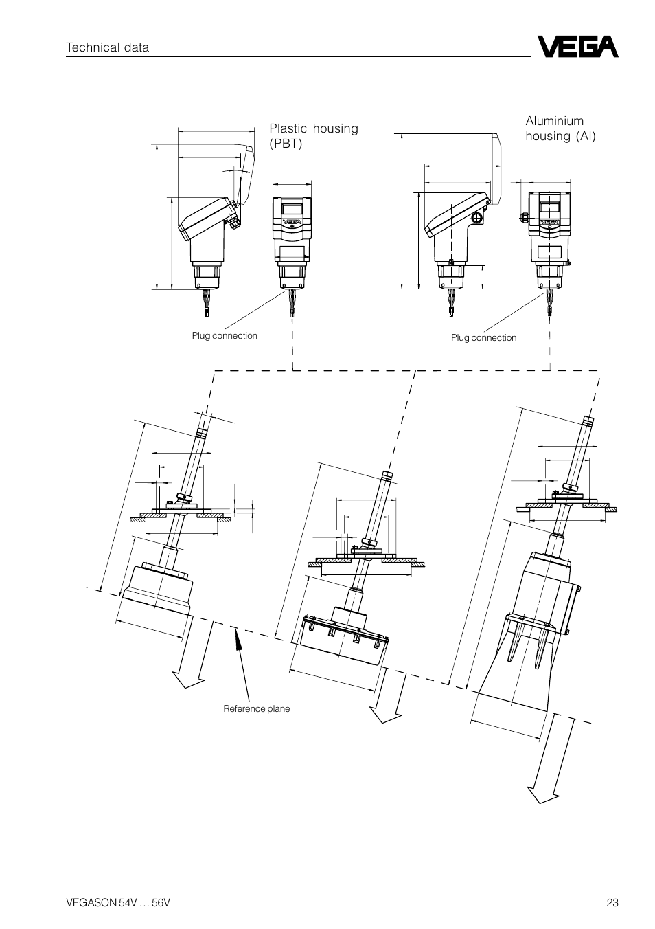 Vegason 54 … 56 in version b | VEGA VEGASON 54V…56V User Manual | Page 23 / 92