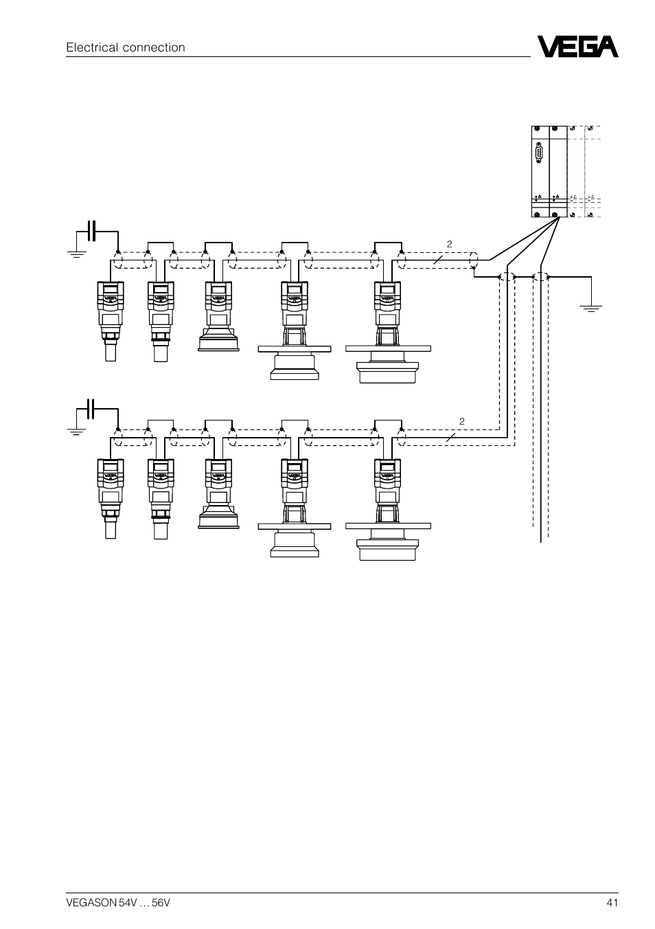 Electrical connection | VEGA VEGASON 54V…56V User Manual | Page 41 / 92