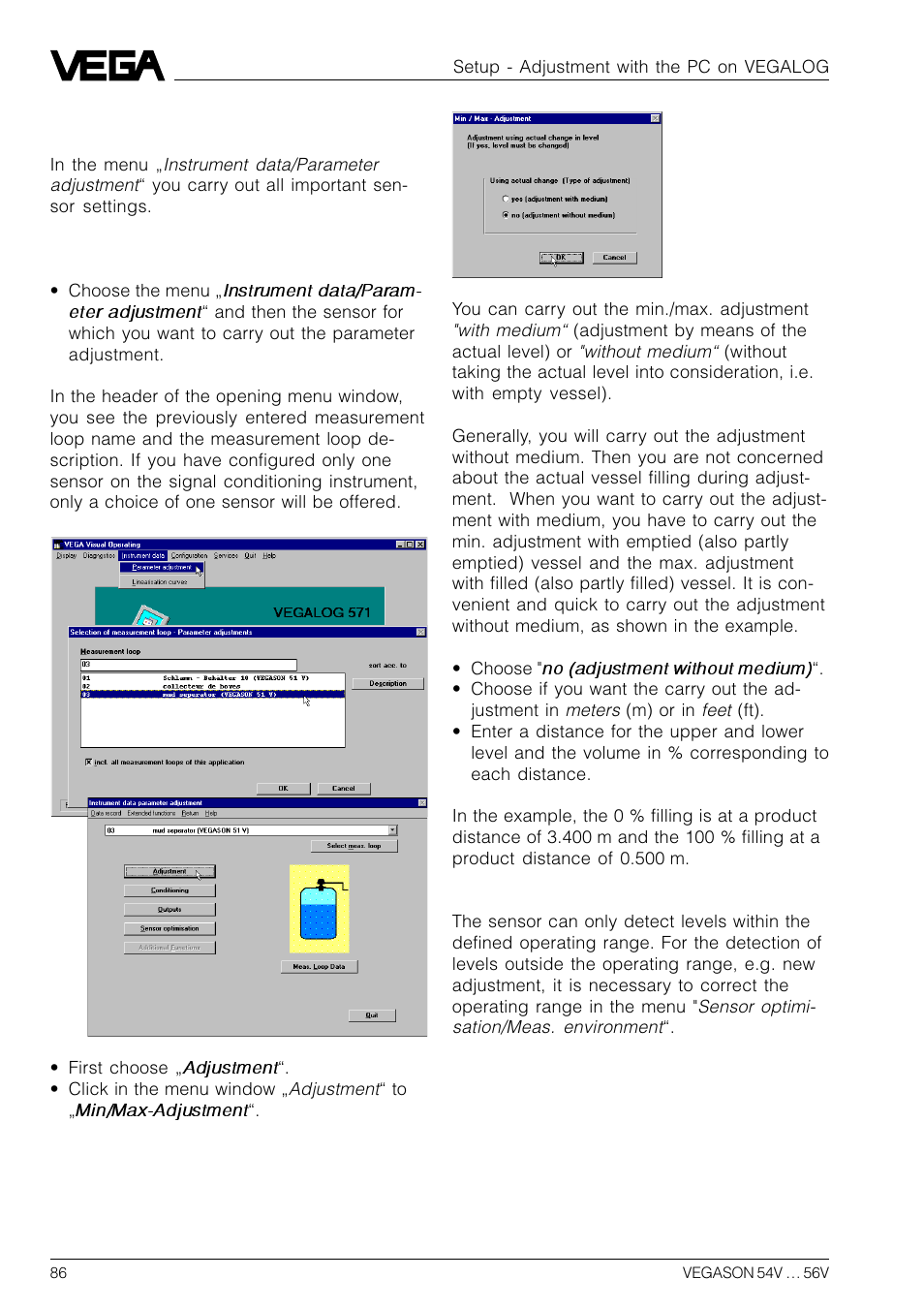 VEGA VEGASON 54V…56V User Manual | Page 86 / 92