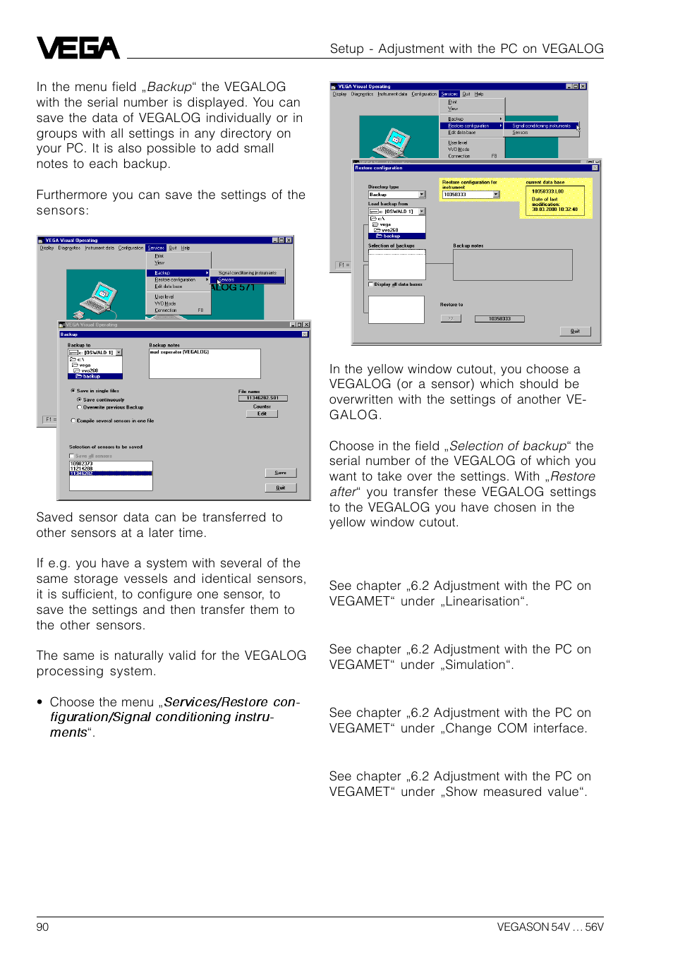 VEGA VEGASON 54V…56V User Manual | Page 90 / 92