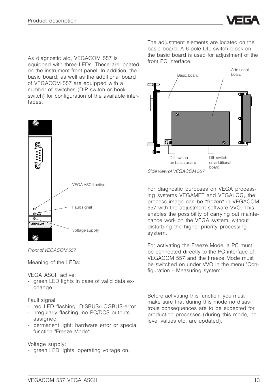 7 indicating and adjustment elements, 7 indicating and adjustment ele- ments | VEGA VEGACOM 557 VEGA ASCII protocol User Manual | Page 13 / 64