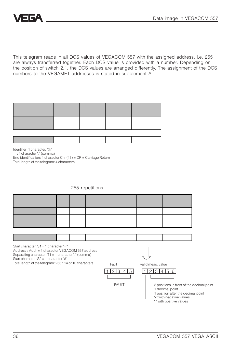 6 enquiry as block with address and low resolution | VEGA VEGACOM 557 VEGA ASCII protocol User Manual | Page 36 / 64