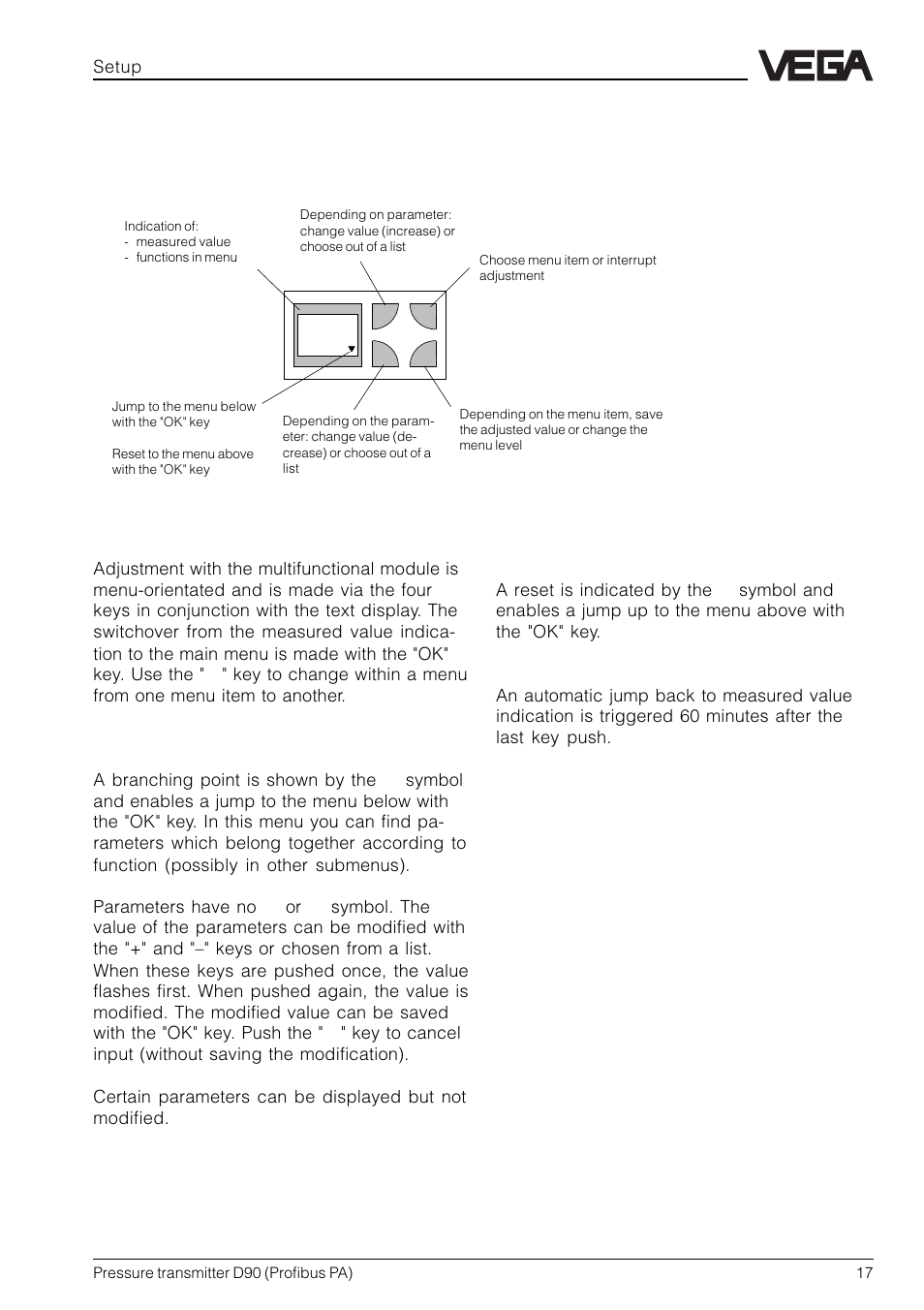 Adjustment elements | VEGA D90 Profibus PA User Manual | Page 17 / 36