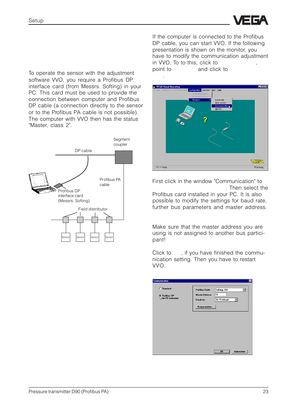 Vvo connection to the bus cable | VEGA D90 Profibus PA User Manual | Page 23 / 36