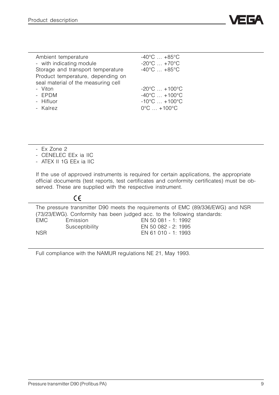 4 approvals and certificates | VEGA D90 Profibus PA User Manual | Page 9 / 36