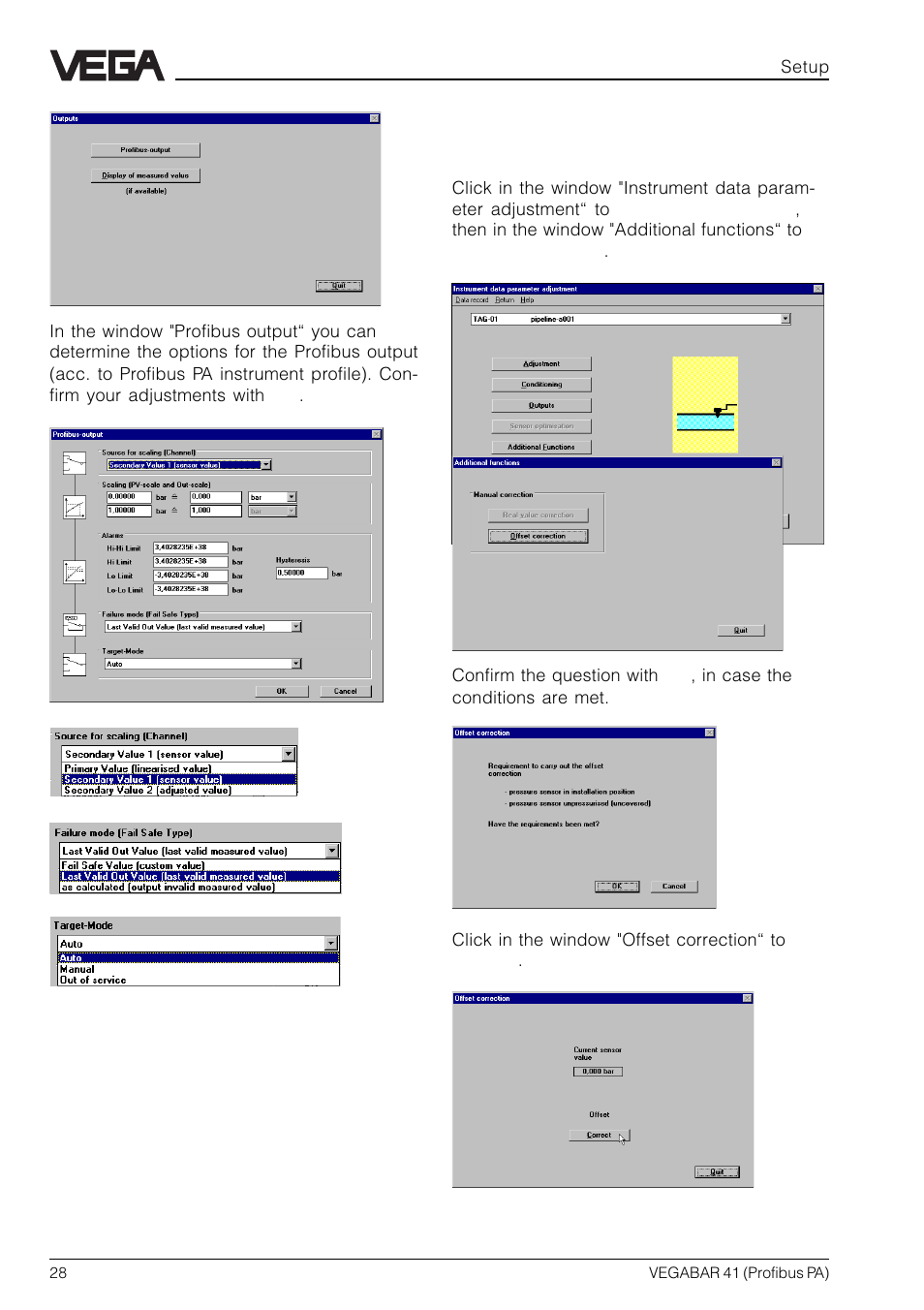 VEGA VEGABAR 41 Profibus PA User Manual | Page 28 / 36