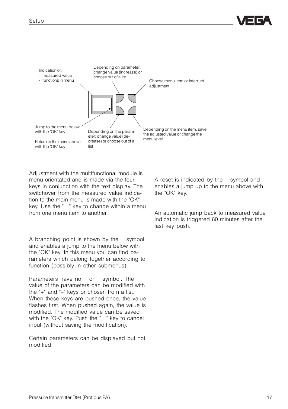 Adjustment elements | VEGA D94 Profibus PA User Manual | Page 17 / 36