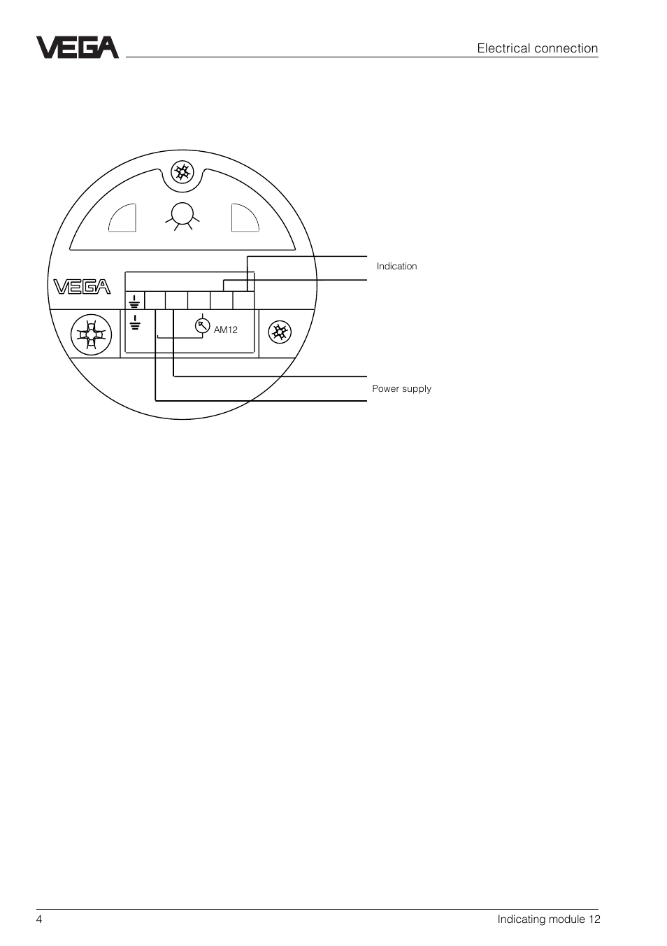 2 electrical connection | VEGA AM12 User Manual | Page 4 / 8