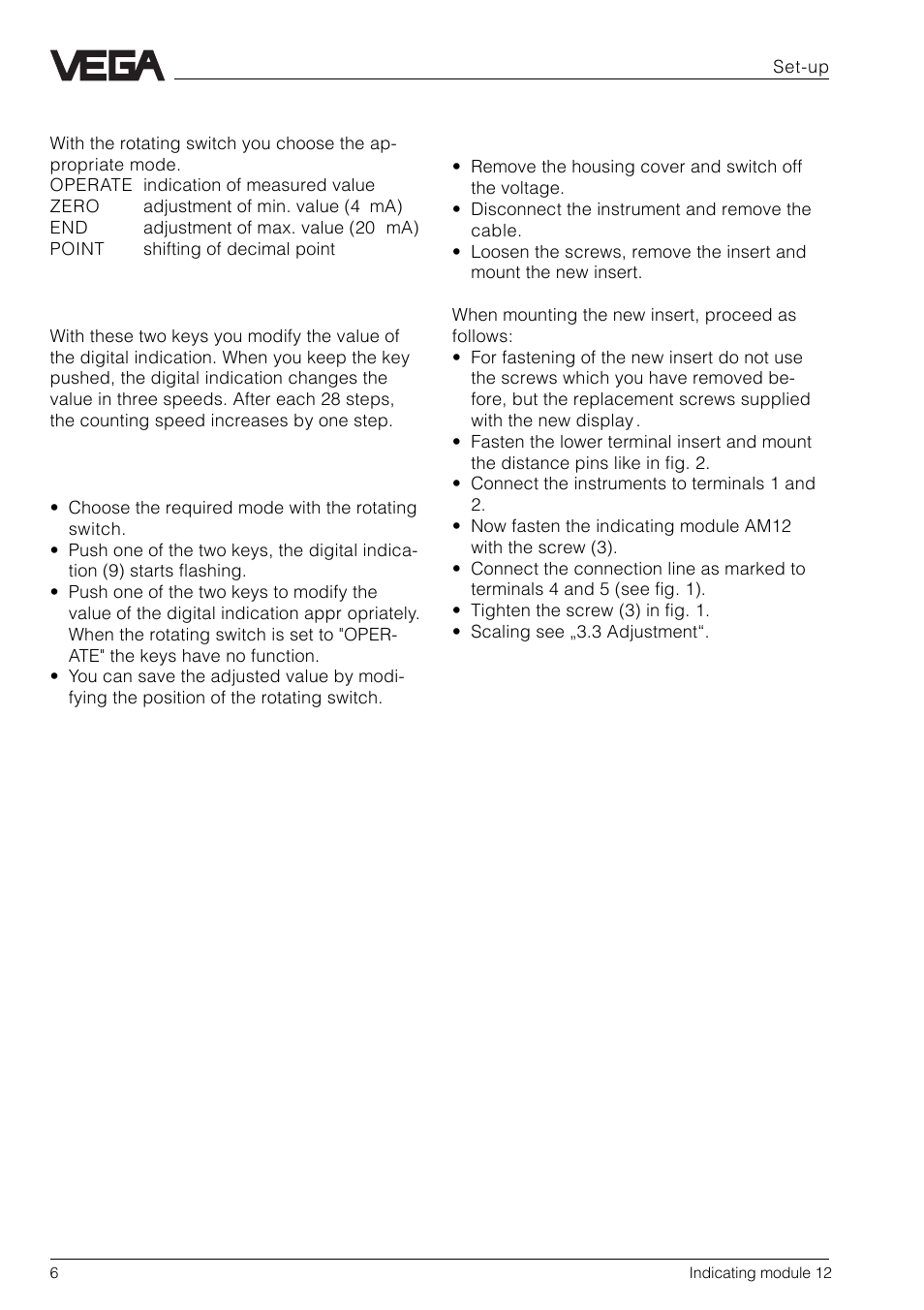2 retrofitting of the display | VEGA AM12 User Manual | Page 6 / 8