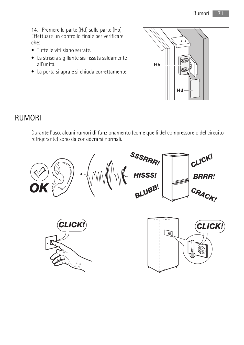 Rumori, Click | AEG AIK 2401 R User Manual | Page 71 / 100