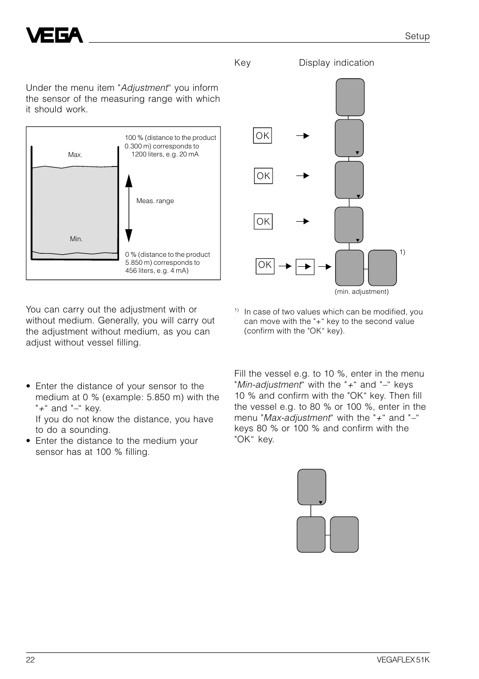 Adjustment | VEGA VEGAFLEX 51K User Manual | Page 22 / 32