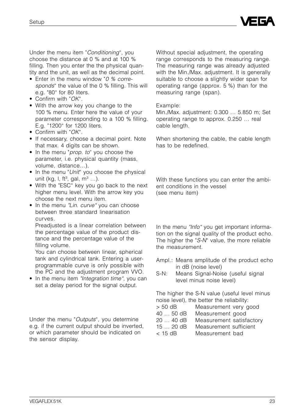 VEGA VEGAFLEX 51K User Manual | Page 23 / 32