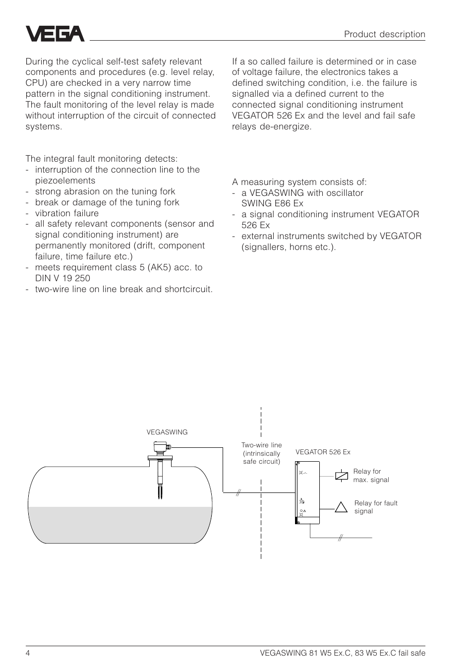 Configuration | VEGA VEGASWING 83 fail safe and signal conditioning instrument VEGATOR 526 Ex User Manual | Page 4 / 28