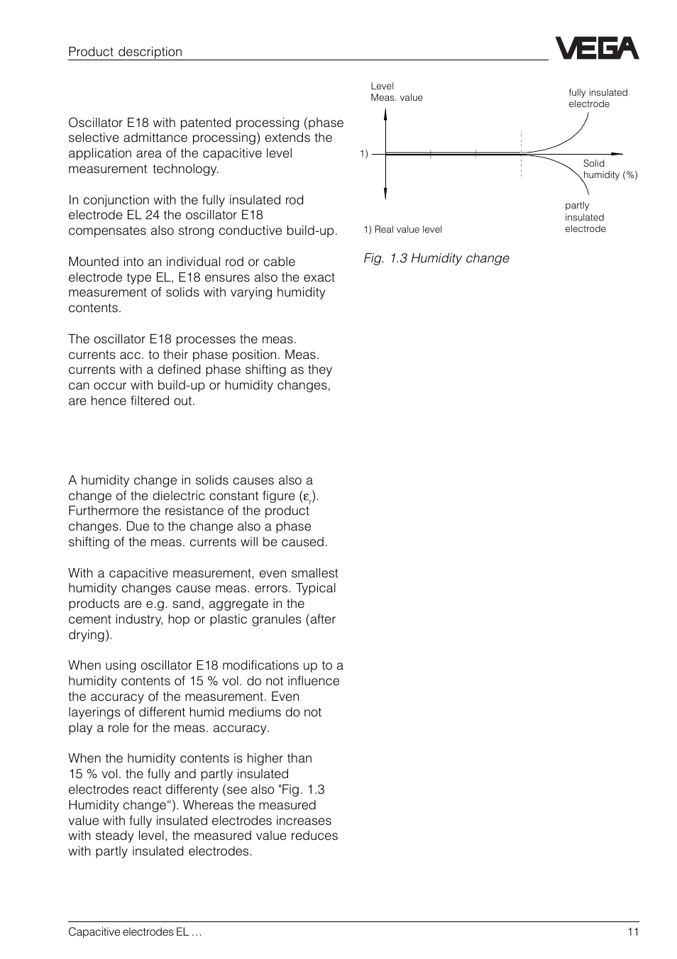 Oscillator e18, Humidity change | VEGA Capacitive electrodes EL … User Manual | Page 11 / 44