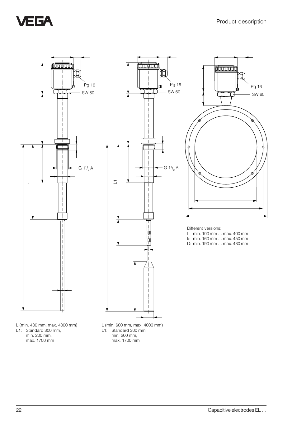 Type el 86 (annular electrode) | VEGA Capacitive electrodes EL … User Manual | Page 22 / 44