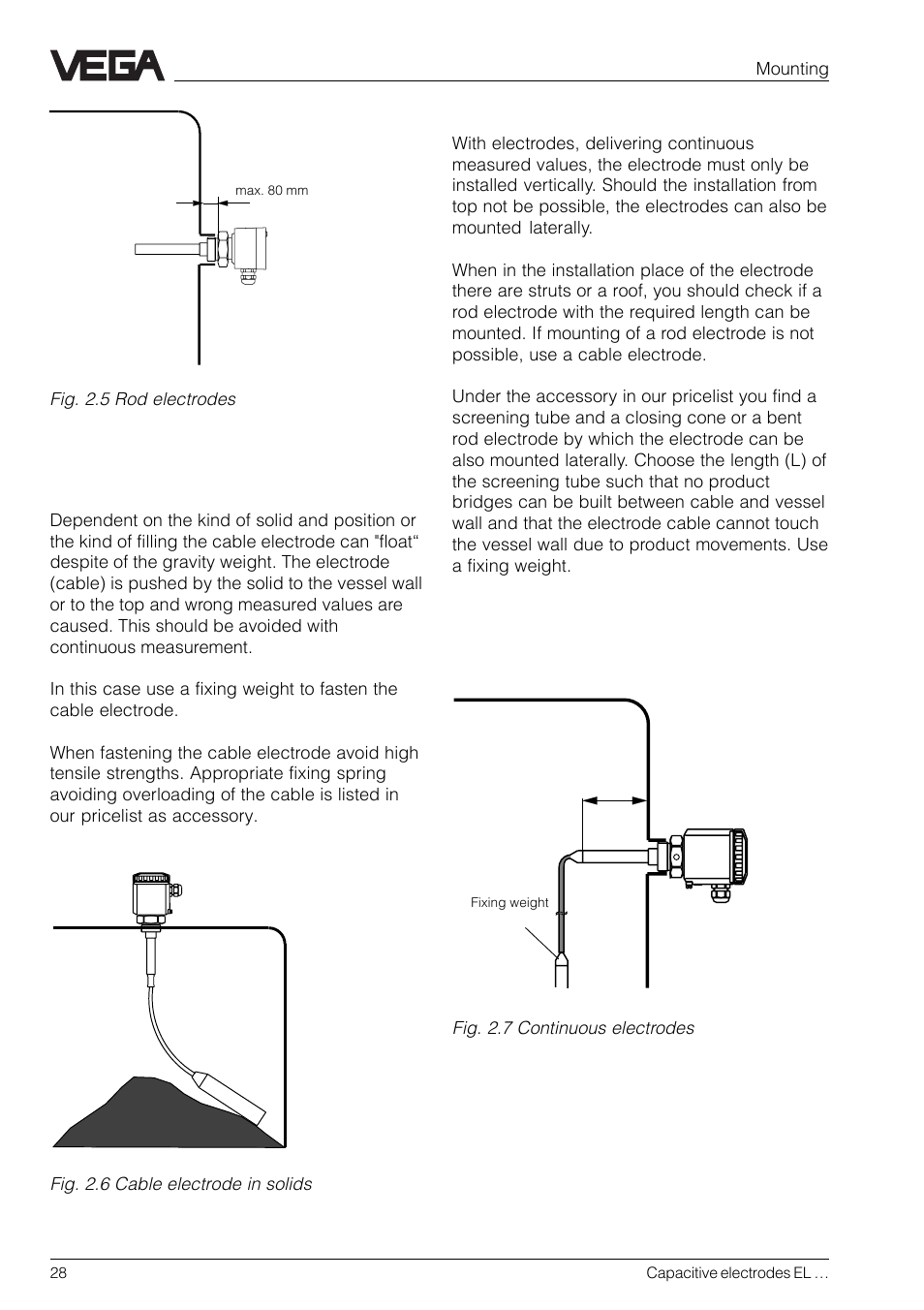 VEGA Capacitive electrodes EL … User Manual | Page 28 / 44