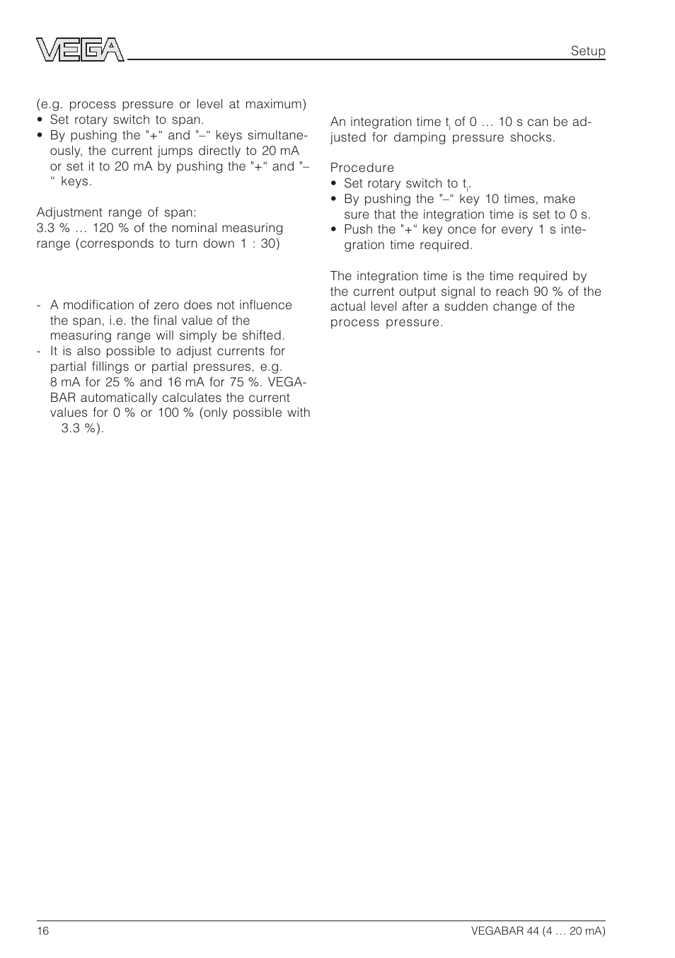 VEGA VEGABAR 44 4 … 20 mA User Manual | Page 16 / 28