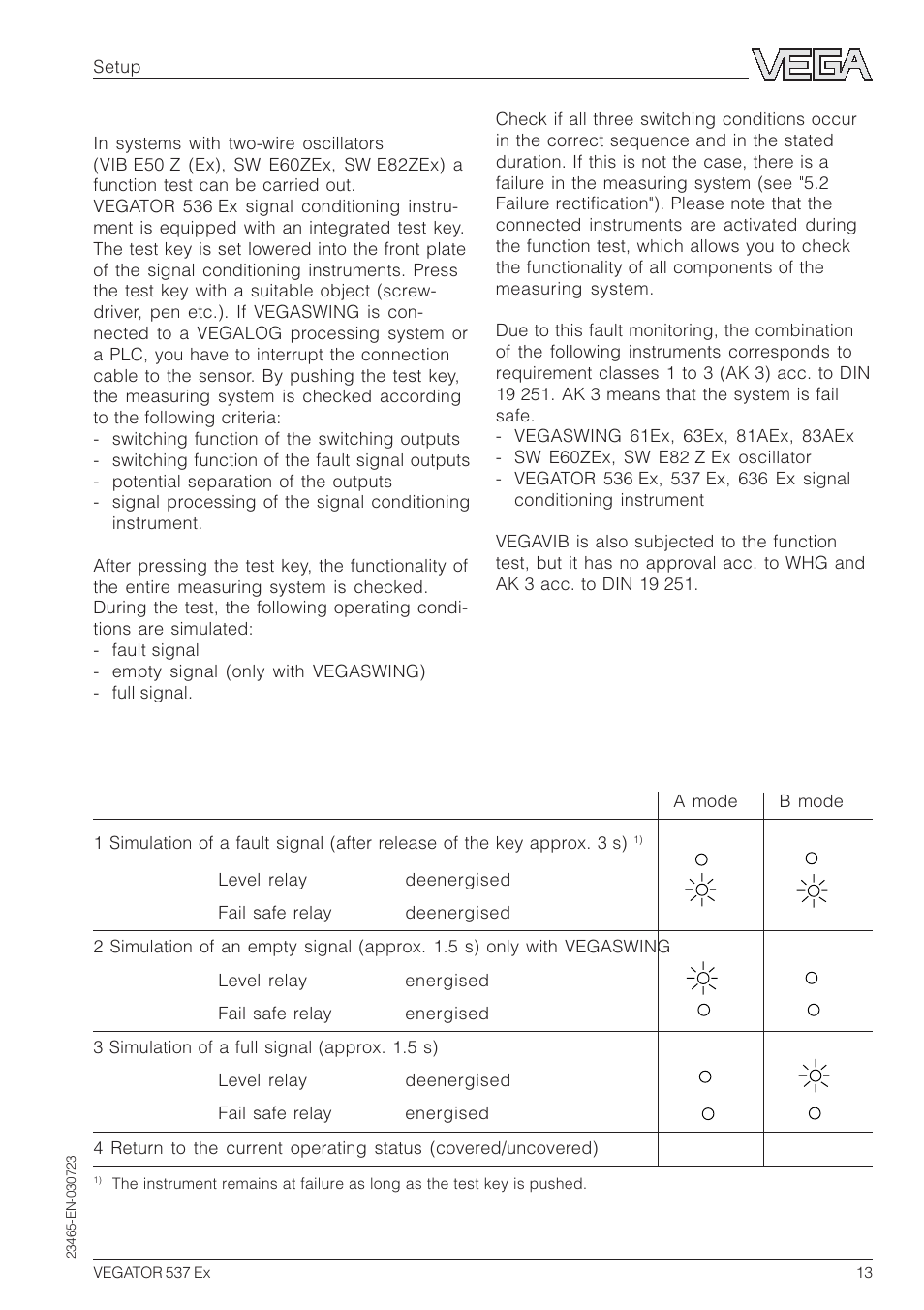 VEGA VEGATOR 537 Ex User Manual | Page 13 / 16