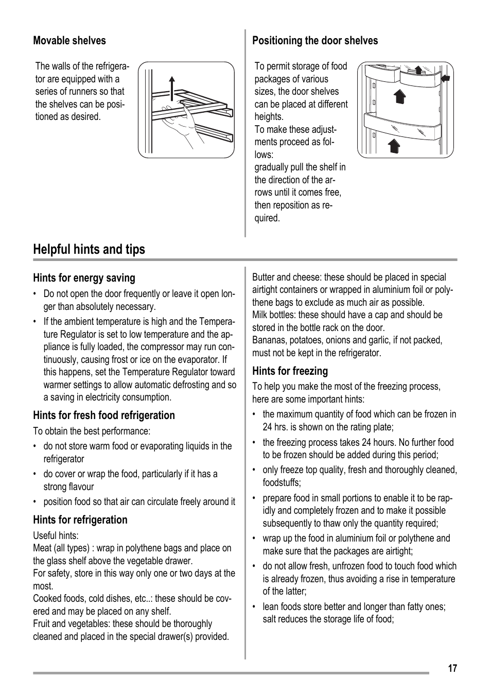Helpful hints and tips | ZANKER KBA 17401 SK User Manual | Page 17 / 52