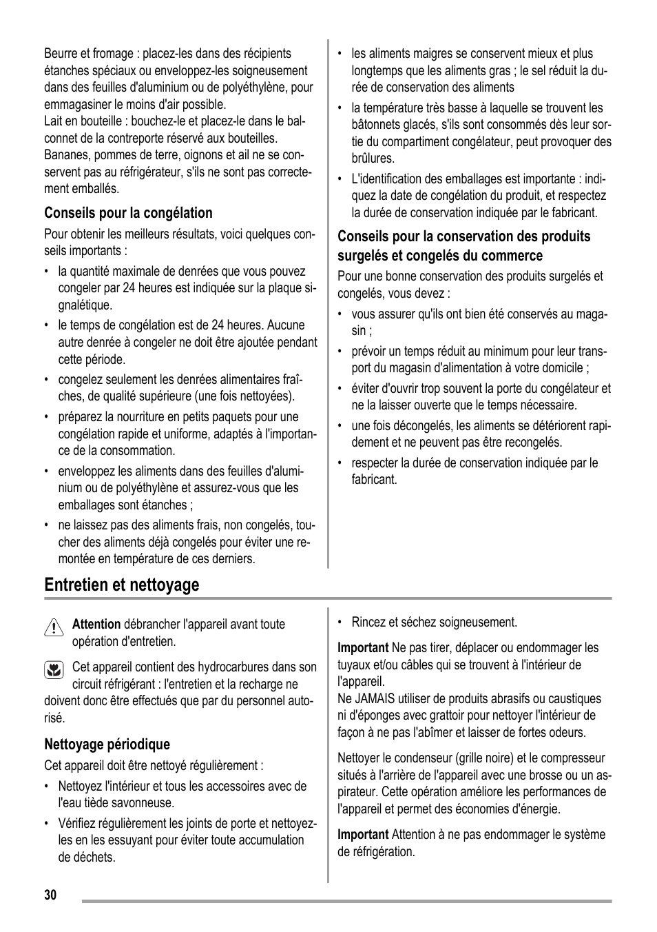 Entretien et nettoyage | ZANKER KBA 17401 SK User Manual | Page 30 / 52