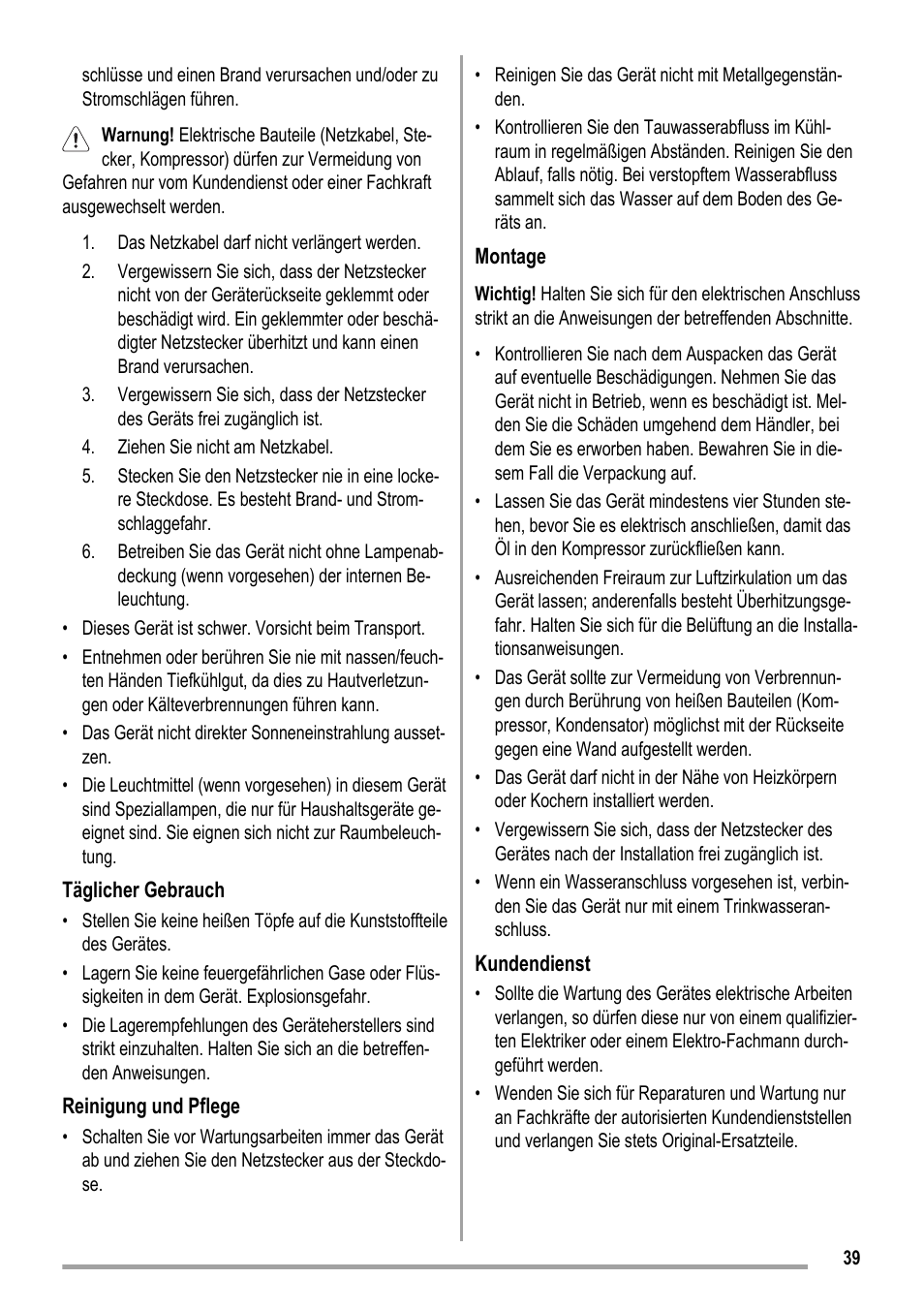 ZANKER KBA 17401 SK User Manual | Page 39 / 52