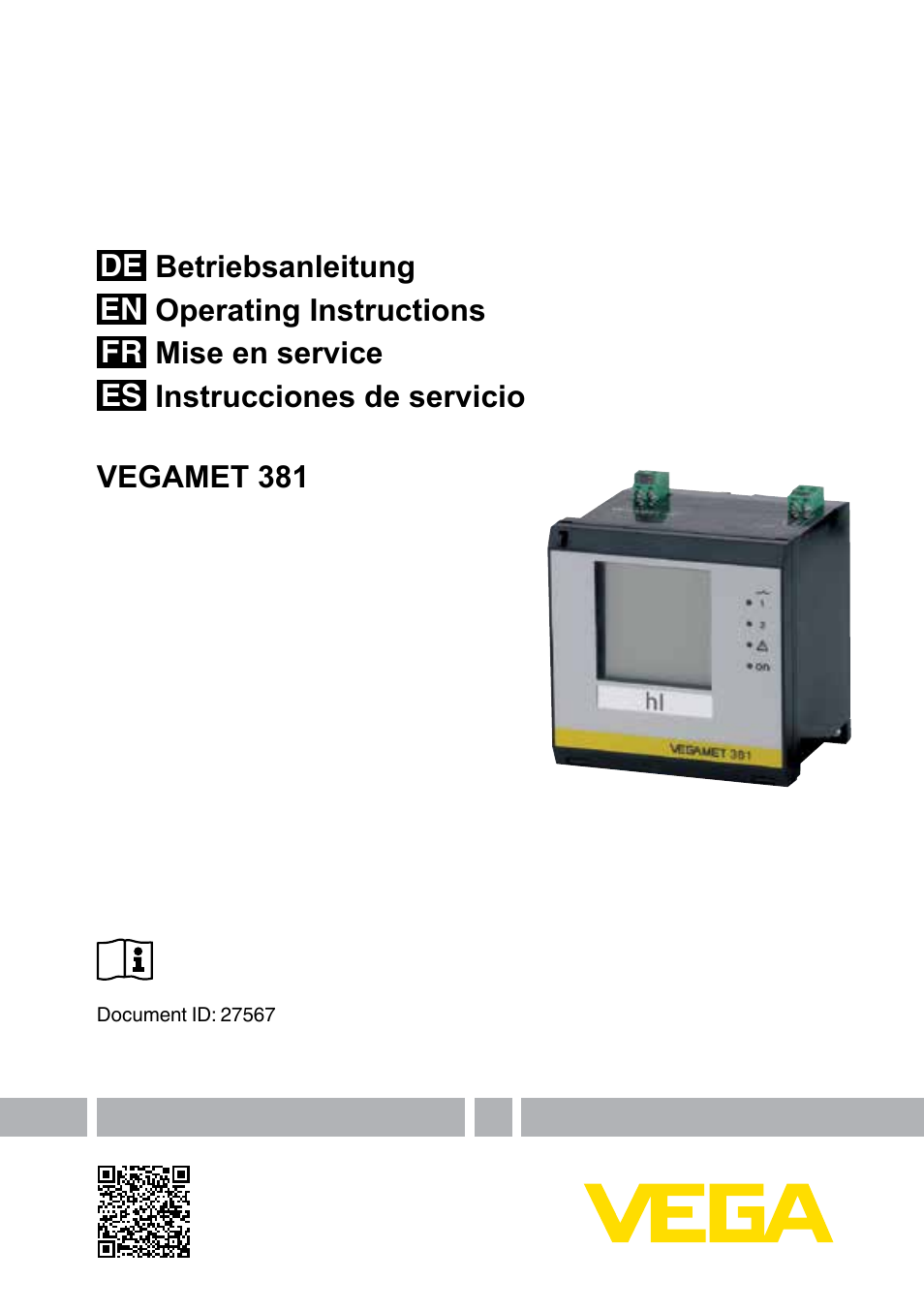 VEGA VEGAMET 381 User Manual | 72 pages