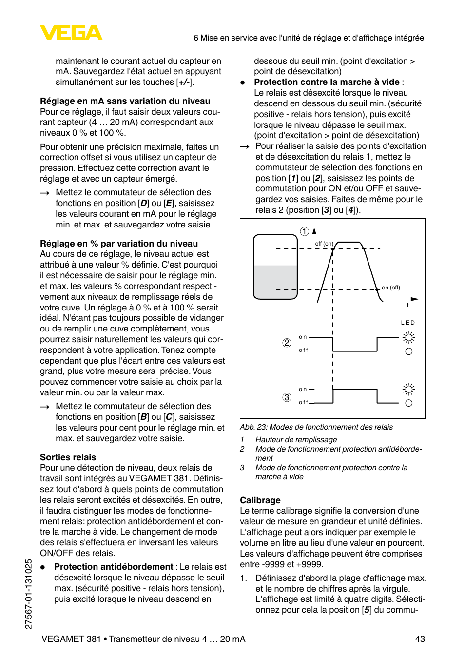 VEGA VEGAMET 381 User Manual | Page 43 / 72