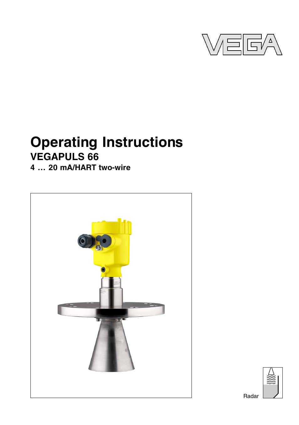 VEGA VEGAPULS 66 (≥ 2.0.0 - ≤ 3.8) 4 … 20 mA_HART two-wire User Manual | 68 pages
